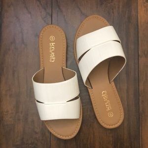 Strappy White Nasty Gal Sandals - Never Worn